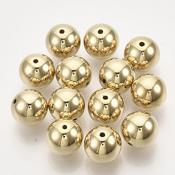 CCB Plastic Beads, for DIY Jewelry Making, Round, Golden, 12x11.5mm, Hole: 2mm