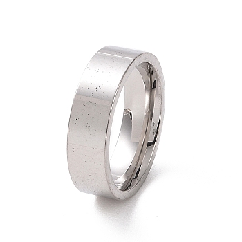 201 Stainless Steel Plain Band Ring for Women, Stainless Steel Color, 6mm, Inner Diameter: 17mm