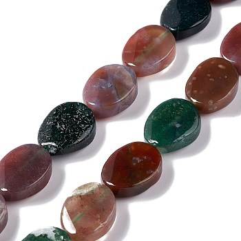 Natural Indian Agate Beads Strands, Twist Oval, 17.5~18.5x12.5~13.5x5.5~6.5mm, Hole: 1mm, about 23pcs/strand, 15.43''~16.22''(39.2~41.2cm)