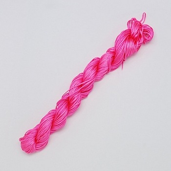 10M Nylon Jewelry Thread, Nylon Cord for Custom Woven Bracelets Making, Magenta, 2mm