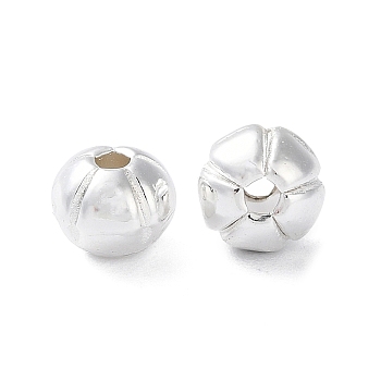 Alloy Spacer Beads, Long-Lasting Plated, Pumpkin, Silver, 6x5mm, Hole: 1.5mm