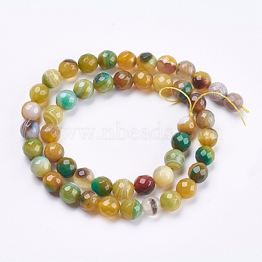 Natural Striped Agate/Banded Agate Beads Strands(G-P364-23-8mm)-2