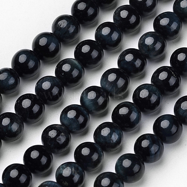 8mm MarineBlue Round Tiger Eye Beads