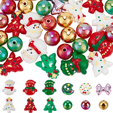 Christmas Theme Acrylic Beads Set(OACR-SP0001-20A)-1