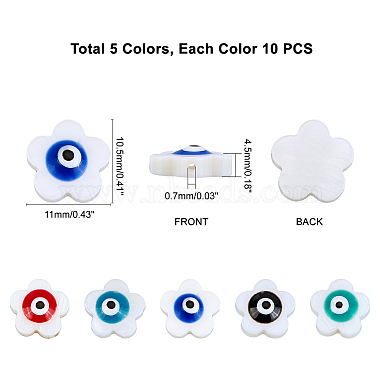 PandaHall Elite 50Pcs 5 Colors Natural Freshwater Shell Beads(SHEL-PH0001-28)-4