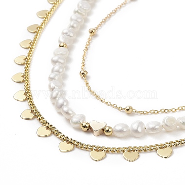3Pcs 3 Style Brass Satellite Chain Necklaces Set(NJEW-JN04106)-4