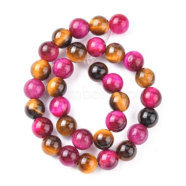 Natural Rose Tiger Eye and Yellow Tiger Eye Beads Strands(X-G-G101-6mm-1)-2