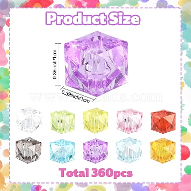 360pcs 12 couleurs perles acryliques transparentes(TACR-YW0003-41)-2