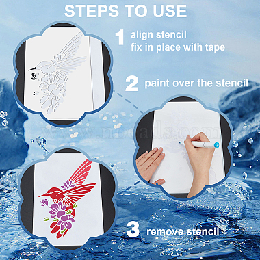US 1 Set PET Hollow Out Drawing Painting Stencils(DIY-MA0003-13)-4