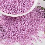 MIYUKI Round Rocailles Beads, Japanese Seed Beads, 8/0, (RR644) Dyed Hot Pink Silverlined Alabaster, 8/0, 3mm, Hole: 1mm, about 2111~2277pcs/50g(SEED-X0055-RR0644)