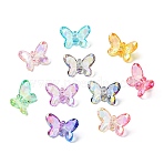 36Pcs 12 Styles Electroplate Transparent Acrylic Beads, Butterfly, Mixed Color, 25x33.5x15mm, Hole: 3.2mm, 3pcs/style(PACR-CJ0001-42)