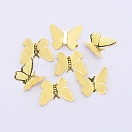 30D Alloy Cabochons, Nail Art Decoration Accessories for Women, Cadmium Free & Lead Free, Butterfly, Light Gold, 10x13x2.5mm(MRMJ-CJC0001-13G-RS)