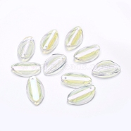 Transparent Glass Pendants, Lotus Petal, AB Color, Light Goldenrod Yellow, 20.5x12x2.5mm, Hole: 1mm(GLAA-H016-04D-20)