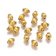 Tibetan Style Spacer Beads, Antique Golden Color, Lead Free & Cadmium Free, Size: about 7mm in diameter, 10mm long, hole: 1mm(GLF0527Y)