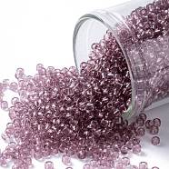 TOHO Round Seed Beads, Japanese Seed Beads, (6) Transparent Light Amethyst, 11/0, 2.2mm, Hole: 0.8mm, about 5555pcs/50g(SEED-XTR11-0006)