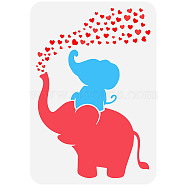 Plastic Drawing Painting Stencils Templates, for Painting on Scrapbook Fabric Tiles Floor Furniture Wood, Rectangle, Elephant Pattern, 29.7x21cm(DIY-WH0396-0035)