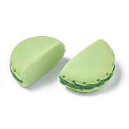 Opaque Resin Cabochons, Imitation Food, Macarons, Light Green, 16x30x15mm(CRES-T022-14C)