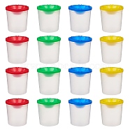 Children's No Spill Plastic Paint Cups, with Colored Lids, for Cleaning, Mixed Color, 7.1x7.4cm, 4 colors, 5pcs/color, 20pcs/set(AJEW-NB0001-73)