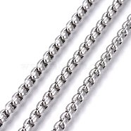 304 Stainless Steel Box Chains, Unwelded, Stainless Steel Color, 6mm, Link: 6x5x3.5mm(STAS-P219-23-F)