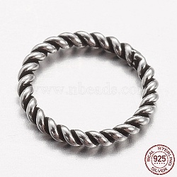 925 Thailand Sterling Silver Round Rings, Soldered Jump Rings, Closed Jump Rings, Antique Silver, 6.5x0.8mm(X-STER-P005-13)