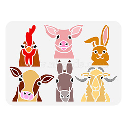 Large Plastic Reusable Drawing Painting Stencils Templates, for Painting on Scrapbook Fabric Tiles Floor Furniture Wood, Rectangle, Animal Pattern, 297x210mm(DIY-WH0202-506)