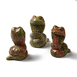 Natural Unakite Display Decoration, Snake, 27~30.5x33~35.5x53~54mm(G-C028-01D)