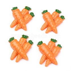 Opaque Resin Decoden Cabochons, Imitation Food, Carrot, Orange, 25x21x5.5mm(CRES-B002-07)