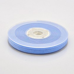 Polyester Velvet Ribbon for Gift Packing and Festival Decoration, Cornflower Blue, 1/4 inch(7mm), about 70yards/roll(64m/roll)(SRIB-M001-7mm-336)