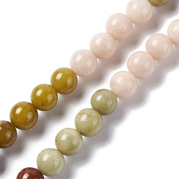 Natural Jade Beads Strands, Dyed, Round, 10mm, Hole: 1.2mm, about 38pcs/strand, 15.16''(38.5cm)