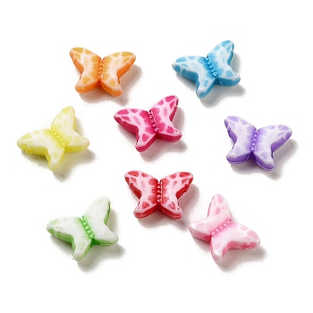 Opaque Acrylic Beads, Craft Style, Butterfly, Mixed Color, 10.5x14.5x5mm, Hole: 2.2mm, 1190pcs/500g