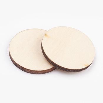 Wood Cabochons, Flat Round, BurlyWood, 30x3mm
