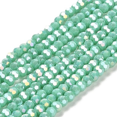 Aquamarine Round Glass Beads