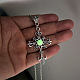 Luminous Glow In The Dark Glass Cross Pendant Necklace(LUMI-PW0006-63B)-1