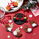 Craspire 4 paires 4 style thème de Noël en bois de cerf et pinces à cheveux en fer alligator(PHAR-CP0001-16)-5