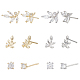 2 Sets 2 Colors Brass Micro Pave Cubic Zirconia Stud Earrings Set(EJEW-AN0004-49)-1