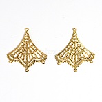 Iron Links Connectors, Hollow, Triangle, for Hair Accessories, Golden, 35.5x27.5x0.5mm, Hole: 1mm(IFIN-WH0043-07)