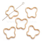 Alloy Bead Frame, Butterfly, Light Gold, 18x17x2.5mm, Hole: 1mm(PALLOY-N183-03KCG)
