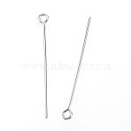 Tarnish Resistant 304 Stainless Steel Eye Pin, Stainless Steel Color, 35mm, Hole: 2mm, Pin: 0.8mm(STAS-D448-018P)