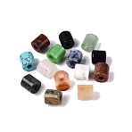 Natural & Synthetic Mixed Gemstone Beads, Column, Mixed Dyed and Undyed, 9~9.5x8.5~9.5mm, Hole: 3.5mm(G-Q608-06)