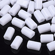 AS Plastic Tube Beads, Hair Findings, DIY Hair Tie Accessories, White, 8.5x5x4.5mm, Inner diameter: 2mm, about 4000pcs/bag(FIND-T064-001B-02)