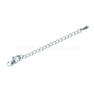 Stainless Steel Chain Extender, with Lobster Claw Clasps & Curb Chains, Stainless Steel Color, 50x3mm(FIND-CJC0003-22A)