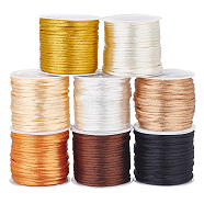 Elite 8 Rolls 8 Colors Nylon Rattail Satin Cord, Beading String, for Chinese Knotting, Jewelry Making, Mixed Color, 2mm, about 10.93 yards(10m)/roll, 1 roll/color(NWIR-PH0002-03)
