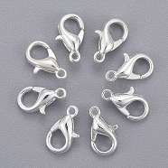 Silver Color Plated Zinc Alloy Lobster Claw Clasps, Parrot Trigger Clasps, Cadmium Free & Lead Free, Jewelry Findings, Size: about 6mm wide, 10mm long, hole: 1.2mm(X-E103-S)