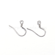 304 Stainless Steel French Earring Hooks, Flat Earring Hooks, Ear Wire, with Horizontal Loop, Stainless Steel Color, 14x17x2mm, Hole: 2mm, 21 Gauge, Pin: 0.7mm(A-STAS-N0013-15P)
