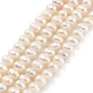 Natural Cultured Freshwater Pearl Beads Strands, Potato, PeachPuff, 4~5mm, Hole: 0.6mm, about 43~44pcs/strand, 7.09 inch(18cm)(PEAR-C003-17B)