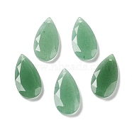Natural Green Aventurine Faceted Pendants, Teardrop Charms, 25x13x4mm, Hole: 1mm(G-D082-01I)