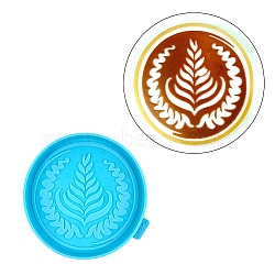 Silicone Cup Mat Molds, Resin Coaster Molds, for UV Resin & Epoxy Resin Craft Making, Flat Round, Leaf Pattern, 105x9mm(DIY-M039-05A)