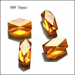 Imitation Austrian Crystal Beads, Grade AAA, K9 Glass, Faceted, Column, Orange, 8x5.5mm, Hole: 0.7~0.9mm(SWAR-F055-8x4mm-08)