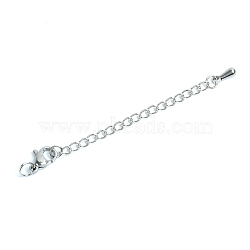 Stainless Steel Chain Extender, with Lobster Claw Clasps & Curb Chains, Stainless Steel Color, 70x3mm(FIND-CJC0003-22A)