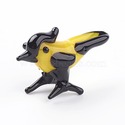 Home Decorations, Handmade Lampwork Display Decorations, Bird, Yellow and Black, 30x11x17mm(LAMP-J084-79)